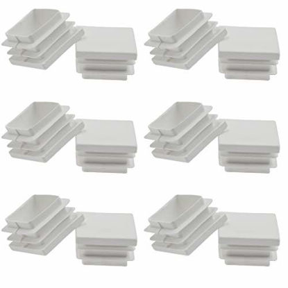 Picture of Suiwotin 12Pack 32mm (1 1/4 Inch) Square White Plastic Plug, Square Tubing End Caps, Tubing Post End Cap for Square Tubing/White Plastic Square Plugs (White)