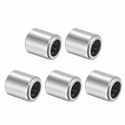 Picture of uxcell SCE59 Needle Roller Bearings 5/16-inch Bore 1/2-inch OD 9/16-inch Width Chrome Steel Open End 5pcs