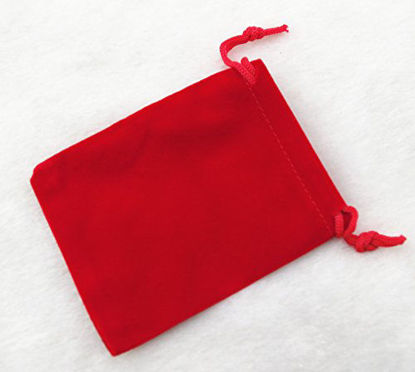 Picture of AEAOA Pack of 25 Velvet Gift Bags Drawstring Jewelry Pouches Candy Bags Wedding Favors (4.8" X 3.6", red)