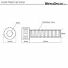 Picture of M6-1.0 x 20mm Socket Head Cap Screws, Allen Socket Drive, Stainless Steel 18-8 (304), Fully Threaded, Bright Finish, Machine Thread, 25 PCS