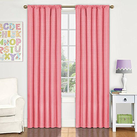 Picture of ECLIPSE Kendall Thermal Insulated Single Panel-Rod Pocket Darkening Curtains for Living Room, 42" x 95", Coral