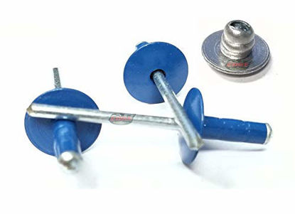 Picture of Racer's Speed Shop Chevron Blue 3/16" Rivet Large Head Multi Grip Aluminum Steel Mandrel Pop Rivets 50 Pack