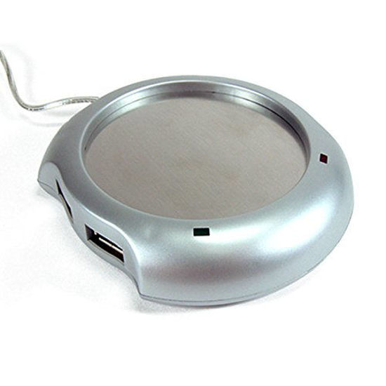 Picture of WINOMO Cup Warmer Heater Pad with 4 Port USB Hub - Silver