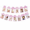 Picture of LINGPAR 1st Birthday Baby Photo Banner - Perfect 1 - 12 Month Photo Prop Garland Bunting Baby Shower Party Decoration Glitter Pink