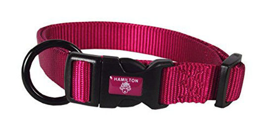 Picture of Hamilton Adjustable Nylon Dog Collar, Raspberry, 3/4" x 16-22"