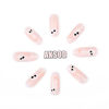 Picture of Aksod Glossy Ghost Press on Nails White Medium Oval Fake Nails Designed Almond Full Cover Artificial Cute Halloween False Nails Tips for Women and Girls 24Pcs (Style F)