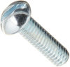 Picture of Steel Machine Screw, Zinc Plated Finish, Round Head, Slotted Drive, Meets ASME B18.6.3, 1/4" Length, Fully Threaded, #10-32 UNF Threads (Pack of 100)