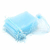 Picture of Dealglad 100pcs Drawstring Organza Jewelry Candy Pouch Party Wedding Favor Gift Bags (3x4, Sky Blue)