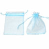 Picture of Dealglad 100pcs Drawstring Organza Jewelry Candy Pouch Party Wedding Favor Gift Bags (3x4, Sky Blue)