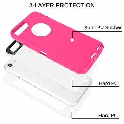 Picture of Maxcury with iPhone 6 Case iPhone 6s Case Heavy Duty Shockproof Series Case for iPhone 6/6S (4.7")-V2 with Built-in Screen Protector Compatible with All US Carriers - Rose/White