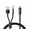 Picture of Aux Cord for iPhone, 2 in 1 Audio Charging Cable for iPad/iPhone11, X, XR to Play Music and Charging, Simultaneously 3.5mm AUX Jack Works for Car Stereo, Speakers, Headphone 3.94Ft