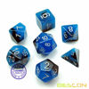 Picture of Bescon Two-Tone Glow-in-The-Dark Polyhedral Dice Set Blue Dawn, Luminous RPG Dice Set d4 d6 d8 d10 d12 d20 d% Brick Box Pack