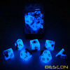 Picture of Bescon Two-Tone Glow-in-The-Dark Polyhedral Dice Set Blue Dawn, Luminous RPG Dice Set d4 d6 d8 d10 d12 d20 d% Brick Box Pack