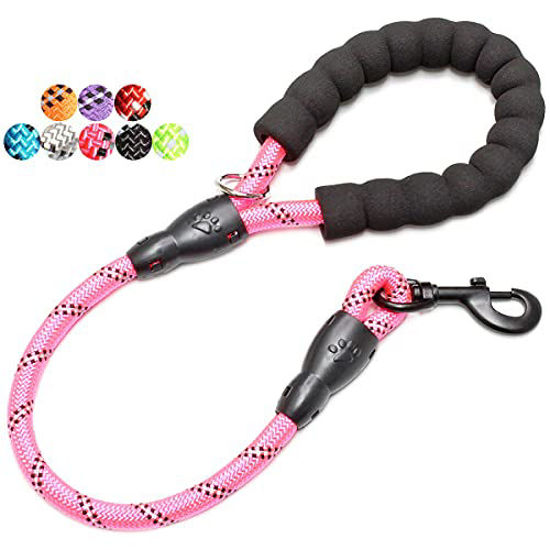 Picture of BAAPET 2/4/5/6 FT Strong Dog Leash with Comfortable Padded Handle and Highly Reflective Threads for Small Medium and Large Dogs (2FT-1/2'', Pink)