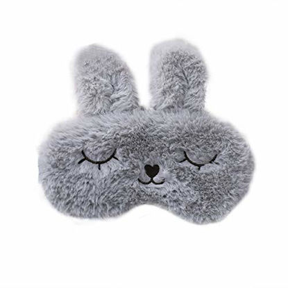 Picture of Cute Bunny Rabbit Eye Mask for Sleeping Funny Sleep Mask for Women Cute Animal Sleep Mask Kids Silk Plush