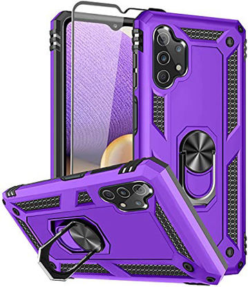 Picture of SunRemex Compatible with Samsung A32 5G Case with Tempered Glass Screen Protector Galaxy A32 5G Case Kickstand [ Military Grade ]. Drop Tested Protective Cover for Samsung A32 5G 2021. (Purple)