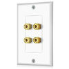 Picture of Banana Binding Post Two-Piece Wall Plate for 2 Speakers