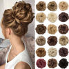 Picture of Messy Bun Hair Pieces Scrunchy Updo for Women Fluffy Wavy Hair Bun Scrunchies Donut Top Knot Hairpiece Synthetic Chignons with Elastic Rubber Band Hickory Brown mix Coffee Brown Thicker 1Pc