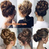 Picture of Messy Bun Hair Pieces Scrunchy Updo for Women Fluffy Wavy Hair Bun Scrunchies Donut Top Knot Hairpiece Synthetic Chignons with Elastic Rubber Band Hickory Brown mix Coffee Brown Thicker 1Pc