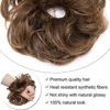 Picture of Messy Bun Hair Pieces Scrunchy Updo for Women Fluffy Wavy Hair Bun Scrunchies Donut Top Knot Hairpiece Synthetic Chignons with Elastic Rubber Band Hickory Brown mix Coffee Brown Thicker 1Pc