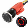 Picture of APIELE 16mm Momentary Black Push Button Switch On Off with 12V LED Angel Ring Head for 16mm 0.63" Mounting Hole with Wire Socket Plug Self-Reset(Red/Black Shell)