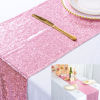 Picture of ShinyBeauty 12" x 108" Sequined Table Runner - Fushia Pink