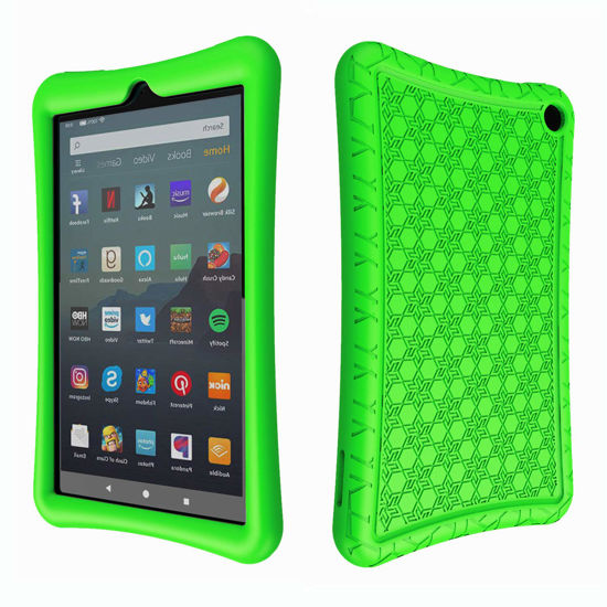 Picture of LTROP Silicone Case for Kindle Fire 7 Tablet - Anti Slip Shockproof Light Weight Kids Friendly Protective Case for Fire 7 (9th Generation 2019 Model & 7th Generation 2017) 7-Inch Display - Green