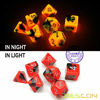 Picture of Bescon Two-Tone Glow-in-The-Dark Polyhedral Dice Set HOT Rocks, Luminous RPG Dice Set d4 d6 d8 d10 d12 d20 d% Brick Box Pack