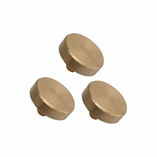 Picture of Liyafy 3Pcs Trumpet Bottom Valve Caps Knobs Brass Trumpet Caps Repairing Parts