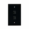 Picture of 2 Port Ethernet Wall Plate - Cat6 RJ45 Ethernet Cable Wall Plate Female to Female Faceplate - Black