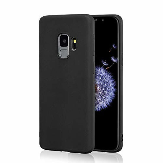 Picture of Technext020 Shockproof Ultra Slim Fit Silicone Case for Galaxy S9, Galaxy S9 Cover TPU Soft Gel Rubber Cover Shock Resistance Protective Back Bumper Black