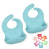 Picture of PrimaStella Silicone Baby Bibs - Soft Adjustable Waterproof Bib Set of 2 for Babies & Toddlers | BPA Free