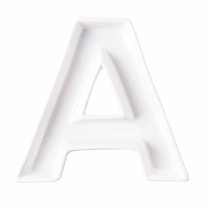 Picture of Coffeezone Name Plates Small Letter Dishes for Candy and Nuts, Home Decoration for Party (Letter A)