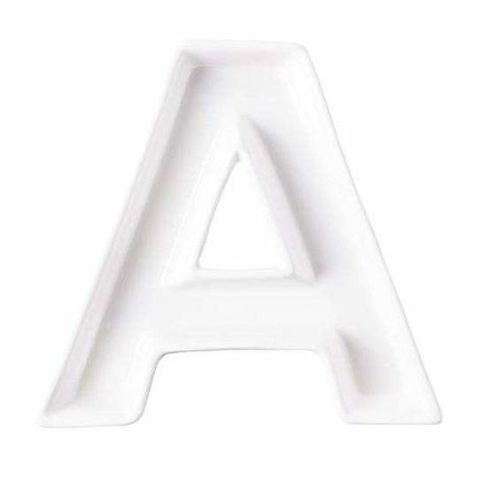 Picture of Coffeezone Name Plates Small Letter Dishes for Candy and Nuts, Home Decoration for Party (Letter A)