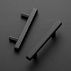 Picture of Ravinte 3 Pack 5 inch Square Cabinet Pulls Matte Black Stainless Steel Kitchen Drawer Pulls Cabinet Handles 5Length, 3 Hole Center