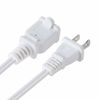 Picture of VSEER 2 Prong Extension Cord US AC 2-Prong Male and Female Power Cable SPT2 16AWG 13A/125V, USA Outlet Saver Power Extension Cord Cable for NEMA 5-15P to NEMA 5-15R (1.5FT, White)