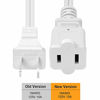 Picture of VSEER 2 Prong Extension Cord US AC 2-Prong Male and Female Power Cable SPT2 16AWG 13A/125V, USA Outlet Saver Power Extension Cord Cable for NEMA 5-15P to NEMA 5-15R (1.5FT, White)