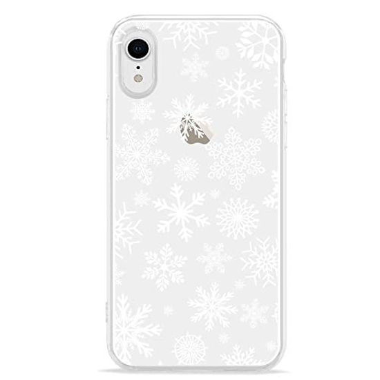 Picture of LCHULLE for iPhone XR Christmas Case Xmas Santa Holiday Transparent Clear Design Women Men Kids Soft TPU Silicone Shockproof Protective Case Cover for iPhone XR, Snowflake