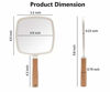 Picture of YEAKE Hand Held Mirror with Handle for Makeup,Small Cute Wood Hand Mirror for Shaving with Hole Hanging Single-Sided Portable Travel Vanity Mirror for Men&Women(Square)