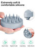 Picture of Hair Shampoo Brush, HEETA Scalp Care Hair Brush with Soft Silicone Scalp Massager (Sky Gray)