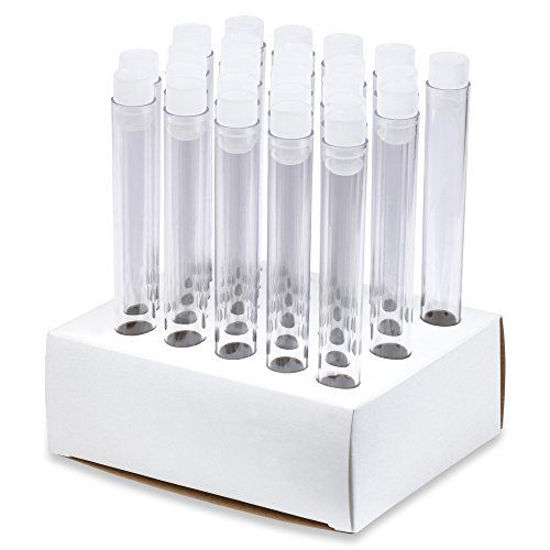 Picture of 16x150mm Polystyrene Test Tubes and Caps, Cardboard Rack - Pack 25, Karter Scientific 401L8