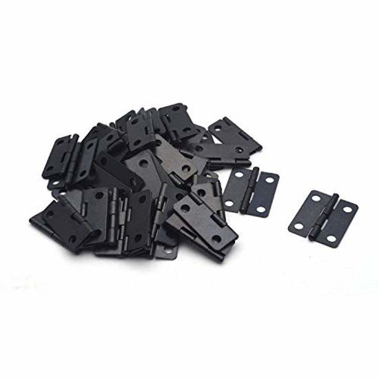 Picture of Antrader 1" x 3/4" Metal Foldable Butt Hinge for Cabinet Door Closet, Black, Pack of 48