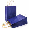 Picture of AZOWA Gift Bags Mini Small Kraft Paper Bags with Handles (4 x 2.4 x 6 in, Navy, 12 Pcs)