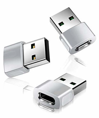 Picture of USB Type-C Female to USB Male Adapter 3-Pack,Zinc Alloy USBC Charger Block-converter for iPhone 13 12 11 Pro Max SE 2020,Airpods,iPad 8 Air 4 4th Mini 6 6th,Samsung Galaxy Note 10 20 21 S20 S21 Fe A72