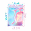 Picture of Malastar 3.5x5 inch(Inner Size 3.1x3.8)100PCS Holographic Resealable Smell Proof Bag, Tiny Clear Mylar Ziplock Bag Foil Pouch Baggies for Lip Gloss, Packaging Products,Jewelry,Lash,Party Favor