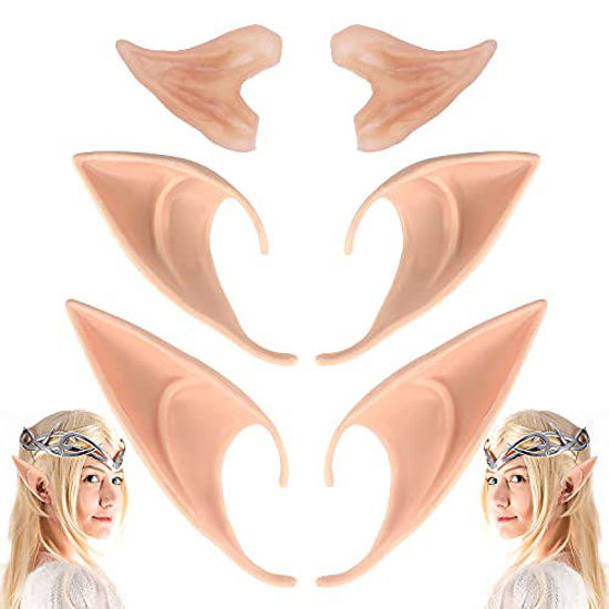 Picture of CEDAR BRIGHT Cosplay Fairy Pixie Elf Ears - Party Dress Up,Costume Masquerade Accessories for Halloween Christmas (3 Pairs)