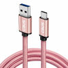 Picture of CBUS 3ft USB-C Heavy-Duty Braided Fast Charging Cable for LG Velvet, Motorola One 5G, Samsung Galaxy A71 5G, A51 5G, A21, A11, S20, Pixel 5 (Pink Rose Gold)