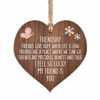 Picture of Im lucky my friend is you | best friends wooden hanging heart | sentimental inspirational gift for cheer up women | friendship present uk | her girls woman