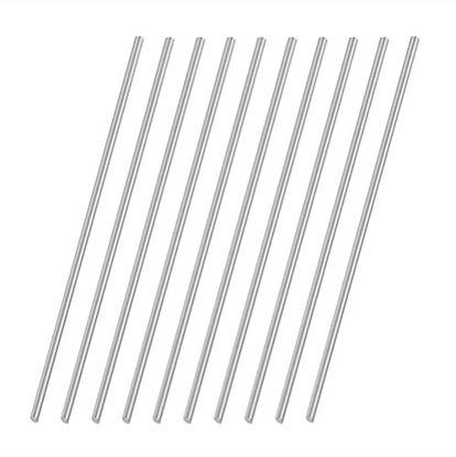 Picture of VictorsHome 3mm x 200mm 304 Stainless Steel Round Rod, Metal Solid Shaft Rods Lathe Bar Stock for DIY Crafts Model Car Helicopter Airplane 10pcs