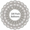 Picture of Elecrainbow 5 Inch Silver Balloons, Round Pearl Balloon for Balloon Baby, Birthday, Wedding, Graduation, Father's Day, Pack of 100